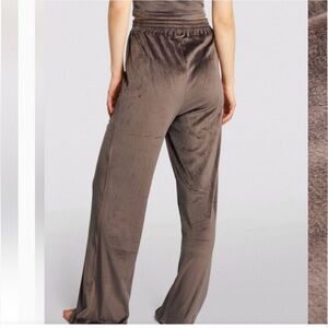 SKIMS Velour | Velvet Wide Leg Women’s Sweat Pants in Brown